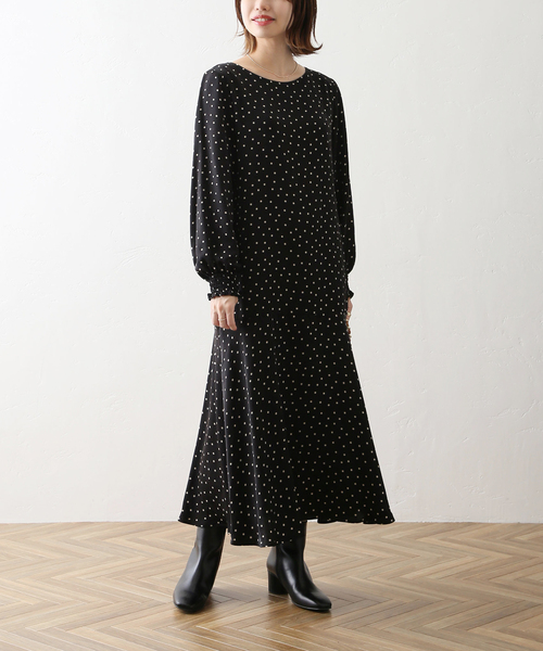 「La TOTALITE」 長袖ワンピース 36 グリーン レディース_画像2