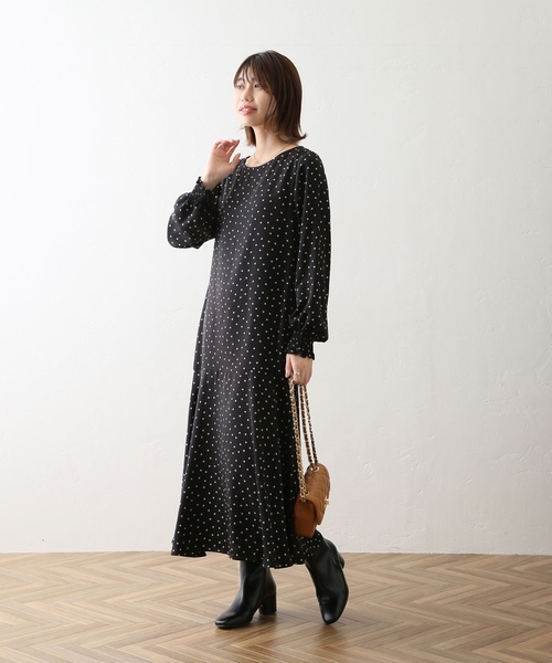 「La TOTALITE」 長袖ワンピース 36 グリーン レディース_画像4