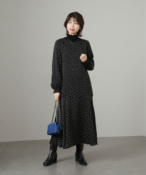 「La TOTALITE」 長袖ワンピース 36 グリーン レディース_画像6