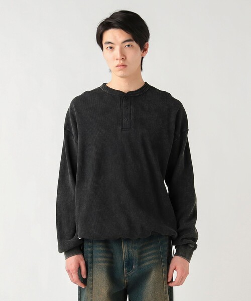 BEAMS HEART（ビームス ハート） tシャツ SW ワッフル ヘンリーネック