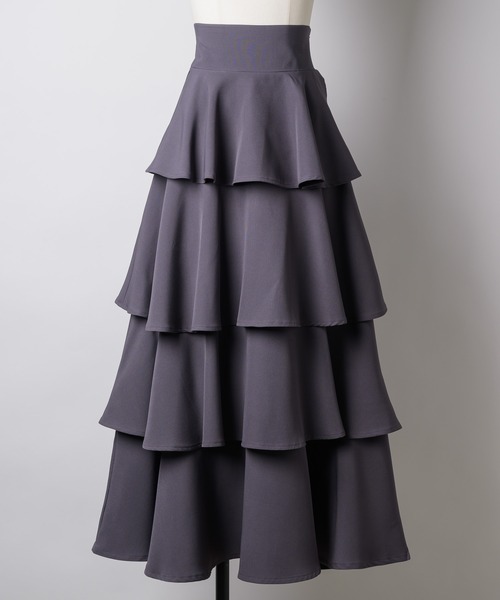 「VIOLETTA」 フリルスカート S グレイッシュブルー レディース_画像3