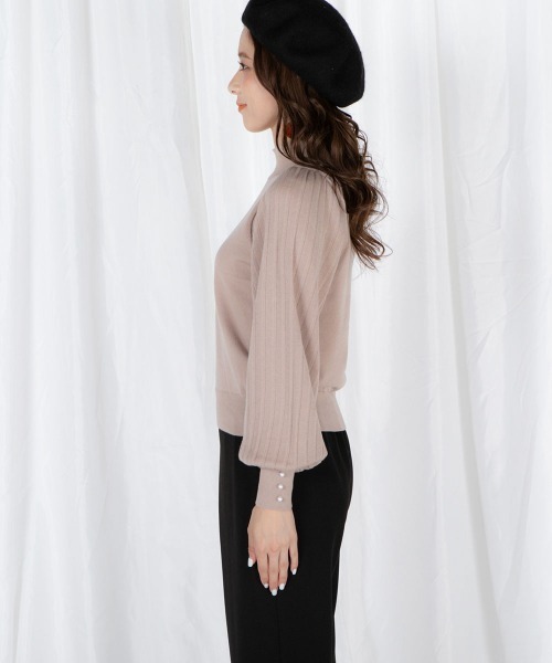 「QUEENS COURT」 長袖ニット M ベージュ レディース_画像3