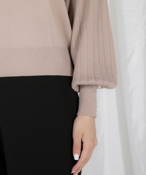 「QUEENS COURT」 長袖ニット M ベージュ レディース_画像5