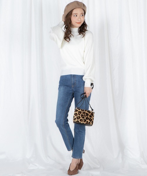 「QUEENS COURT」 長袖ニット M ベージュ レディース_画像9