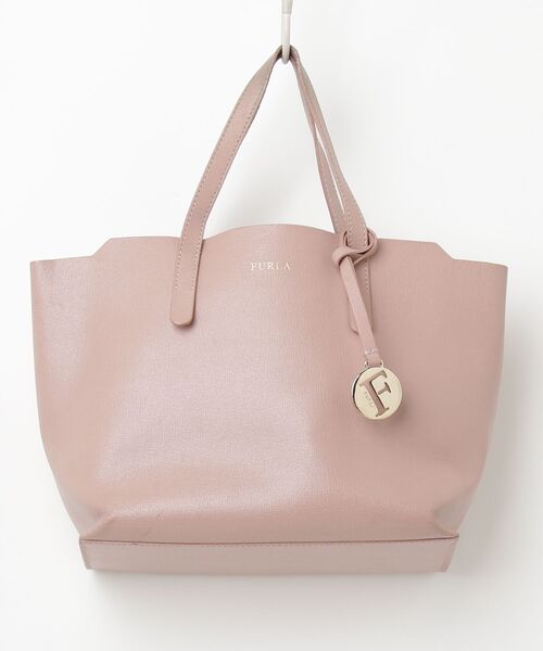 「FURLA」 ワンポイントハンドバッグ - ピンク レディース