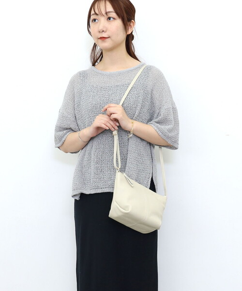 ❤新品❤【COOCO】シュリンクレザー ショルダーバッグ 牛革 レザー 斜めがけ COOCO】シュリンクレザー横長ミニバッグ ショルダー ポシェット 革