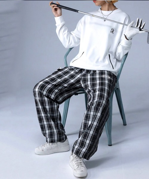 antiqua（アンティカ） パンツ 「STCH」チェック柄 ワイドパンツ