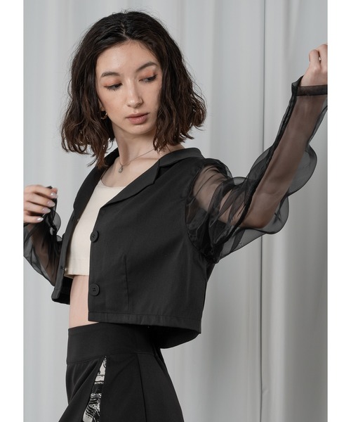 「Adoon plain」 テーラードジャケット FREE ブラック レディース_画像6