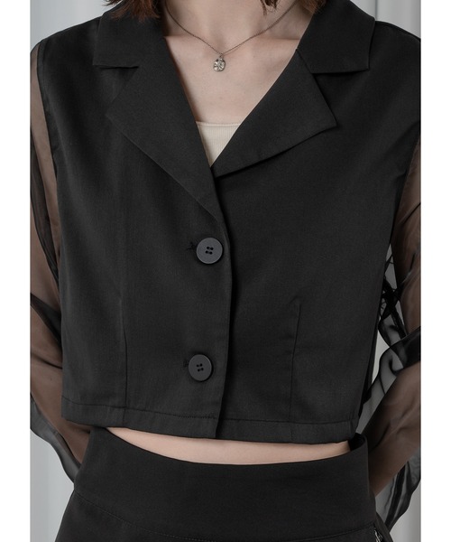 「Adoon plain」 テーラードジャケット FREE ブラック レディース_画像9