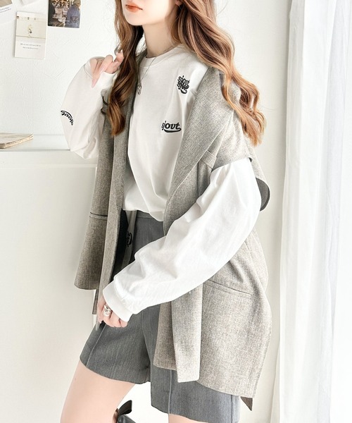 「Java」 長袖カットソー MEDIUM オフホワイト レディース_画像3