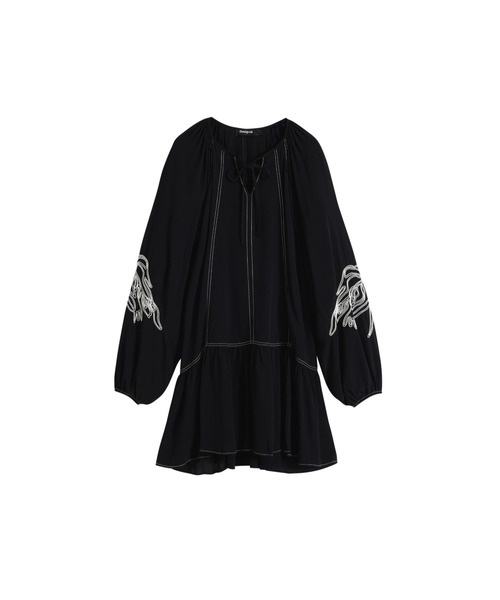 「Desigual」 長袖ワンピース X-LARGE ブラック レディースの画像
