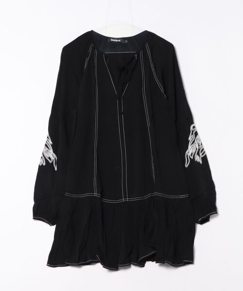 「Desigual」 長袖ワンピース X-LARGE ブラック レディースの画像