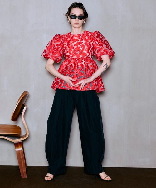 jacquard flare blouse(ジャガードフレアブラウス) MAISON SPECIAL（メゾンスペシャル） ブラウス シャツ 「PRE-ORDER