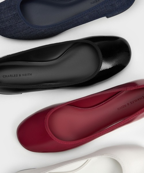 「CHARLES & KEITH」 フラットパンプス 22.5cm バーガンディー レディース_画像4