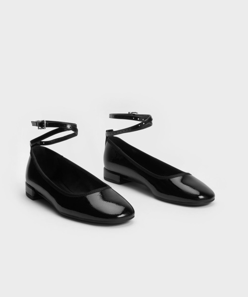 「CHARLES & KEITH」 フラットパンプス 22.5cm バーガンディー レディース_画像6