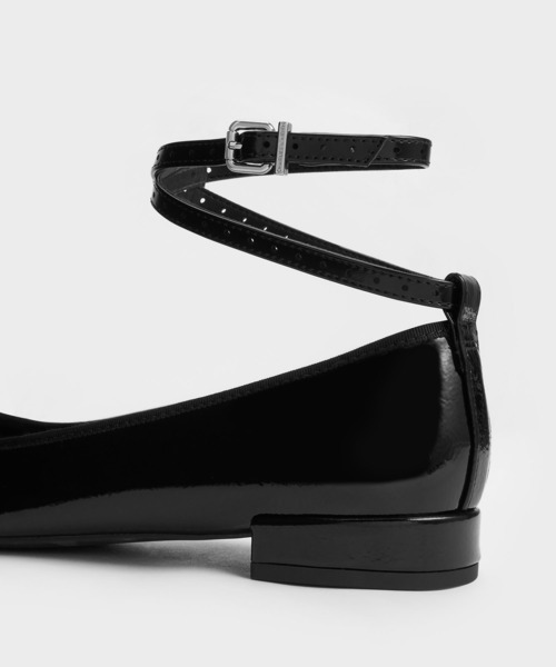「CHARLES & KEITH」 フラットパンプス 22.5cm バーガンディー レディース_画像7