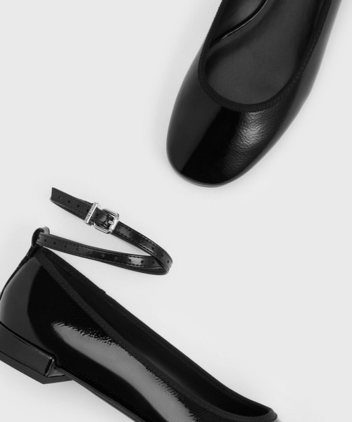 「CHARLES & KEITH」 フラットパンプス 22.5cm バーガンディー レディース_画像8