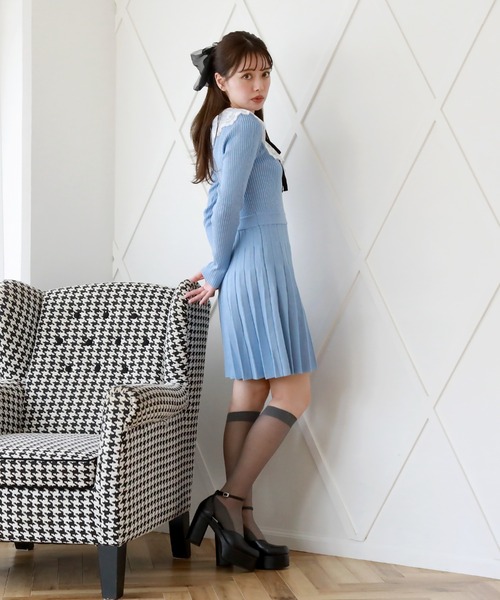 「Cheek」 ニットワンピース MEDIUM グレイッシュベージュ レディース_画像4
