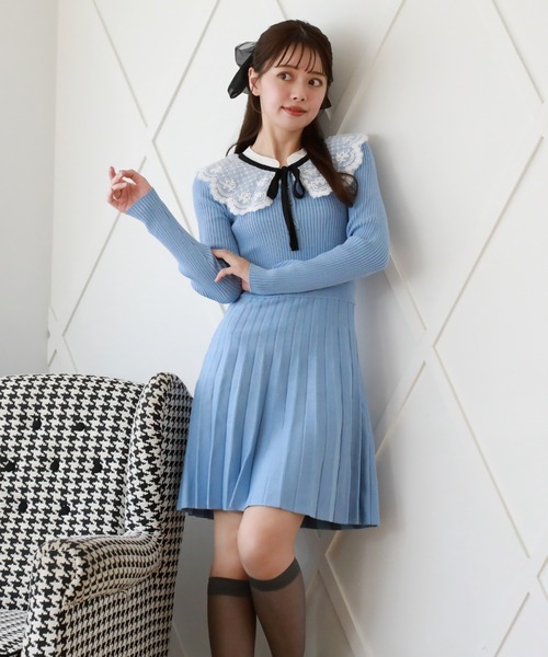 「Cheek」 ニットワンピース MEDIUM グレイッシュベージュ レディース_画像5