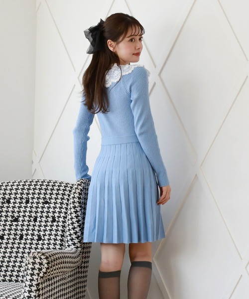 「Cheek」 ニットワンピース MEDIUM グレイッシュベージュ レディース_画像6