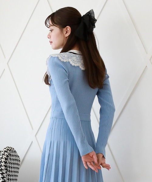 「Cheek」 ニットワンピース MEDIUM グレイッシュベージュ レディース_画像7