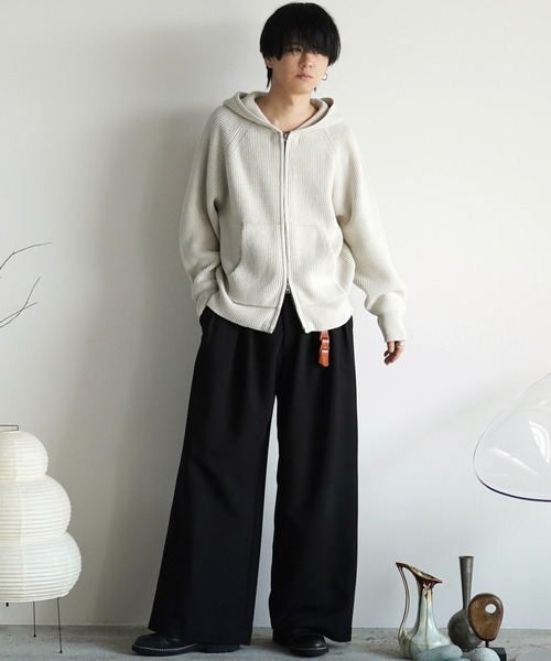 「WYM LIDNM」 ニットカーディガン S チャコール メンズ_画像9