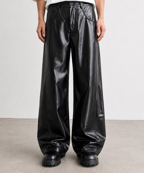CALIFORNIA OUTFITTERS ワイドパンツ パンツ 5C26 PUレザー ワイド