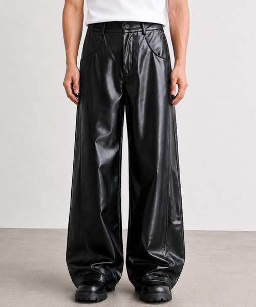 CALIFORNIA OUTFITTERS ワイドパンツ パンツ 5C26 PUレザー ワイド
