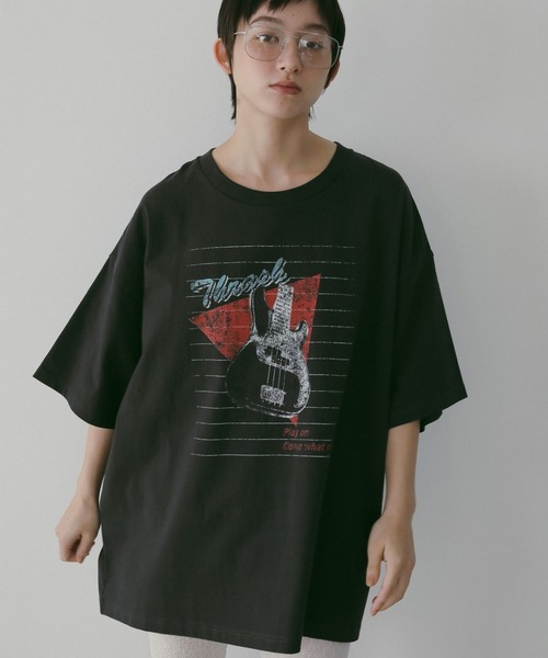 anuke（アンヌーク） tシャツ 半袖 Print Over T-Shirts レディース