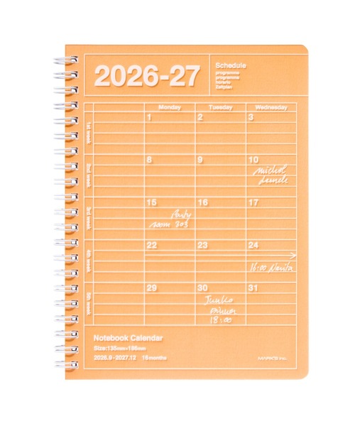 手帳2026（色：オレンジ系）の商品一覧 通販 - Yahoo!ショッピング