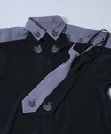 ブラウス シャツ 半袖 ネクタイ付きローズシシ...の詳細画像1