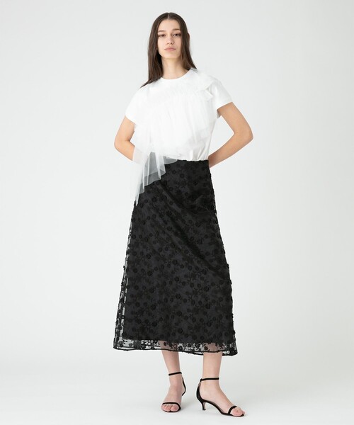 「LOULOU WILLOUGHBY」 半袖カットソー 2 ブラック レディース_画像6