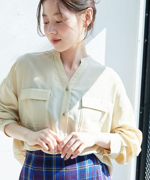 「le.coeur blanc」 長袖ブラウス 38 イエロー レディース_画像8