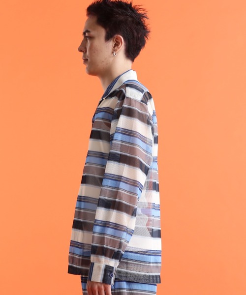 「Schott」 長袖シャツ M ブルー メンズ_画像4