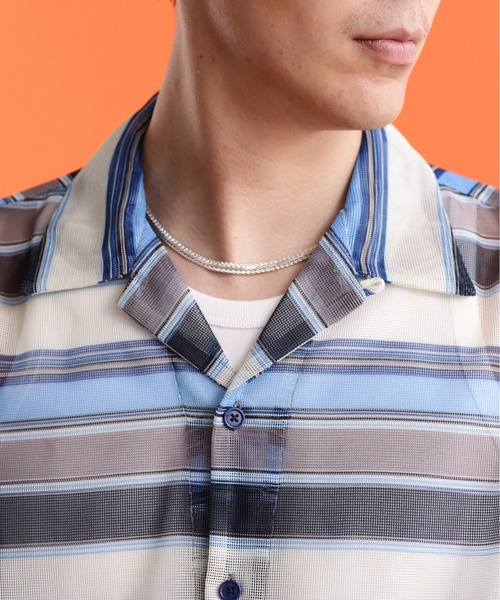 「Schott」 長袖シャツ M ブルー メンズ_画像6