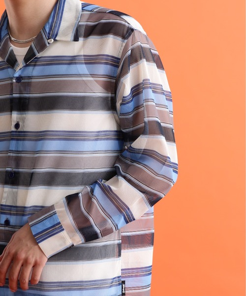 「Schott」 長袖シャツ M ブルー メンズ_画像7