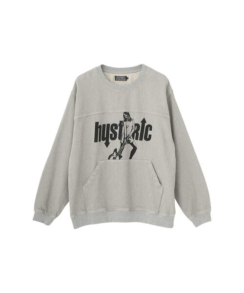 ※値下HYSTERIC GLAMOUR 長袖トップス グレー HYSTERIC GLAMOUR（ヒステリックグラマー） シャツ UP DOWN GIRL