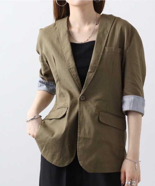 新品RAW FUDGE9分袖薄手ジャケットМ