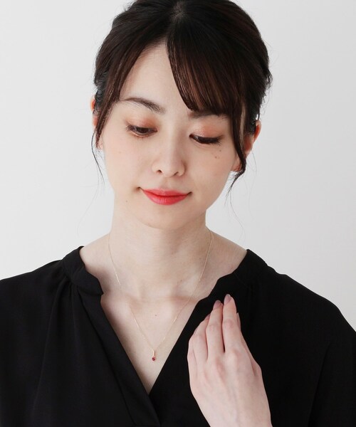ネックレス 「WEB限定」K10スピリチュアルストーン（ルビー）ネックレス レディースの画像