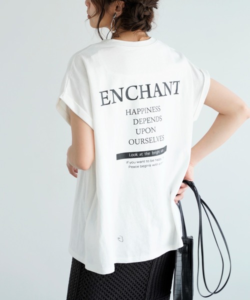 tシャツ Tシャツ バックプリントフレンチスリーブTシャツ