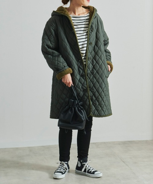 Fizz（フィズ） ブルゾン ジャンバー フード付き 裏ボアキルティング