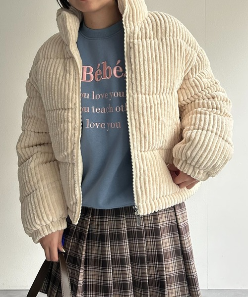 ダウンコート ダウンジャケット 「選べる素材」新素材登場！コーデュロイ/合皮ダウン レディース | LACーVERT | 32