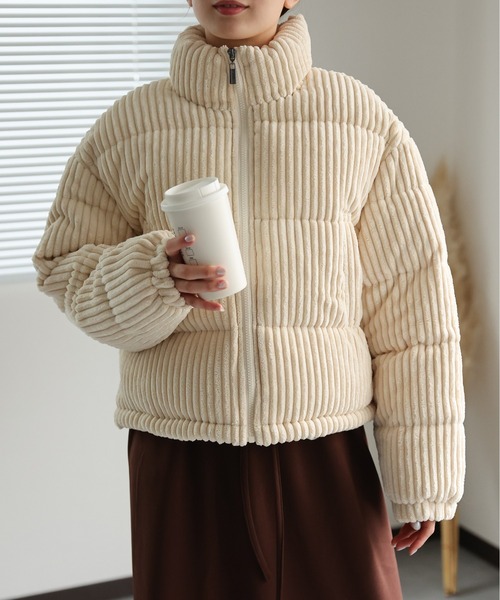 ダウンコート ダウンジャケット 「選べる素材」新素材登場！コーデュロイ/合皮ダウン レディース | LACーVERT | 28
