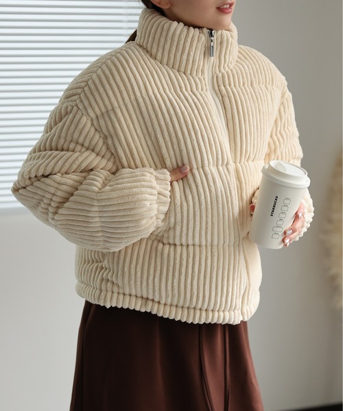 ダウンコート ダウンジャケット 「選べる素材」新素材登場！コーデュロイ/合皮ダウン レディース | LACーVERT | 29