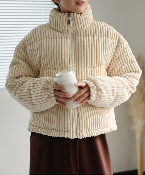 ダウンコート ダウンジャケット 「選べる素材」新素材登場！コーデュロイ/合皮ダウン レディース | LACーVERT | 30