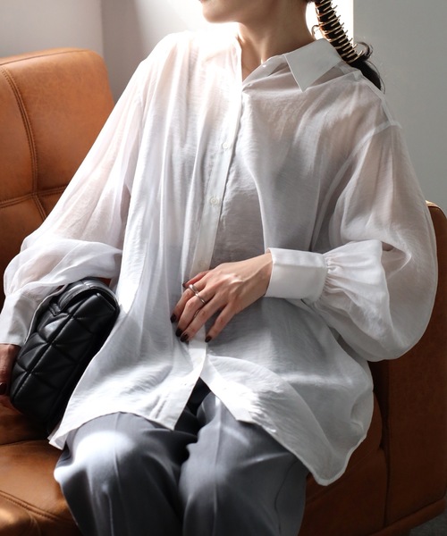 acka シアーオーバーブラウス acka sheer over flare blouseの通販 by shop｜ラクマ