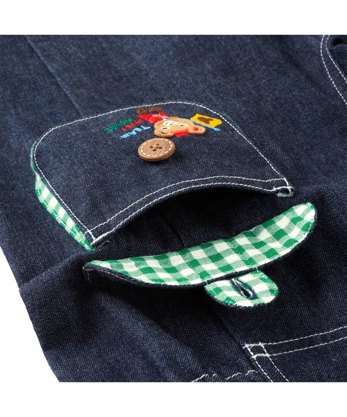 ミキハウス オーバーオール 70 MIKI HOUSE デニム サロペット MIKI HOUSE サロペット オーバーオール ポケット付きデニム