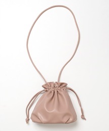 ショルダーバッグ バッグ 2WAYレザー巾着ショルダーバッグ レディース