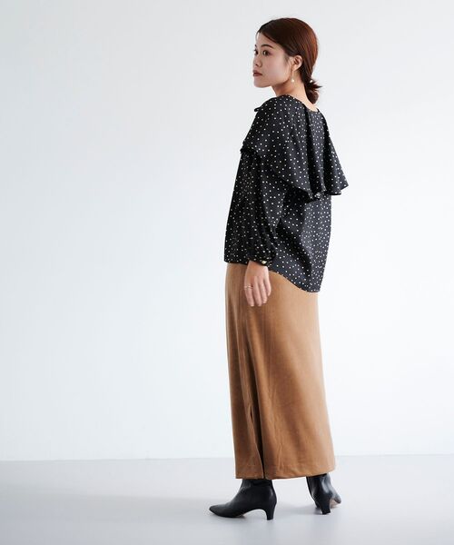 le.coeur blanc（ルクールブラン） スカート ベロアサイドスリット