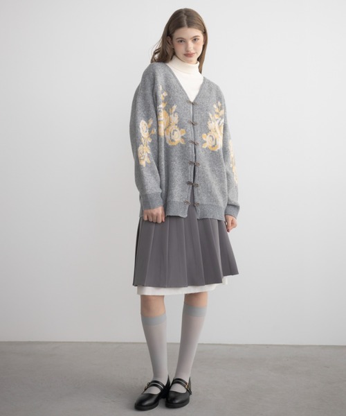 カーディガン 「 新色追加 / 4色展開 」flower china cardigan/花柄